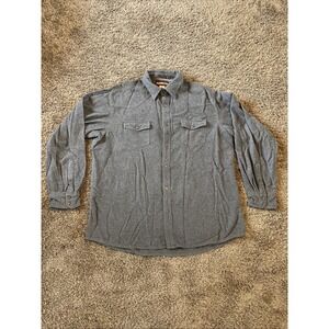 Cody James Mens Button Down Shirt‎ XL Flannel Pearl Snaps Grey Heavy Western